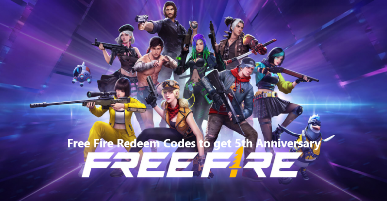 Free Fire Redeem Codes to get 5th Anniversary
